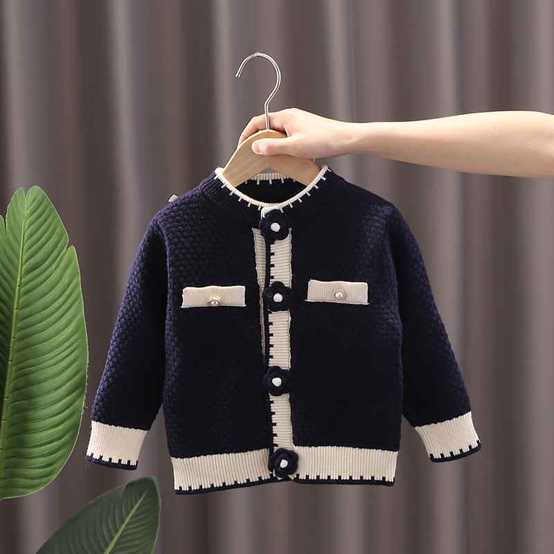 Autumn Winter Girls Knitted Sweaters 2022 Kids Long Sleeve Sweaters Children Cardigan Sweater Kids Girls Fashion Knitwear Jacket alx