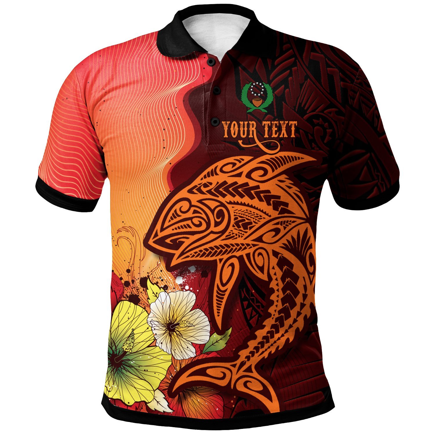 Pohnpei Personalised Polo Shirt - Tribal Tuna Fish - BN39