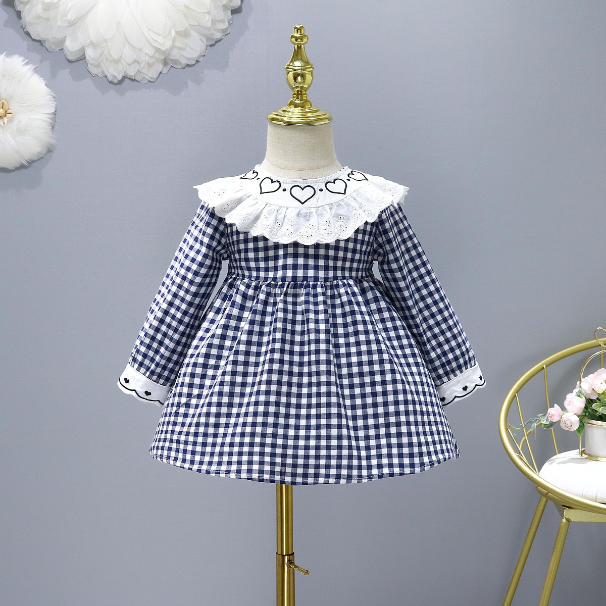 Toddler Kids Clothes Baby Girls Dress Casual Costume Hearts Spring Autumn 1-4 Years Daily Dresses For Girl Children’s Clothing alx