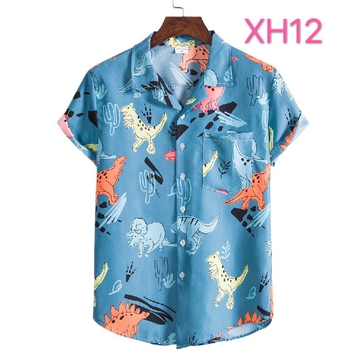 Funny Dinosaur Blue Awesome Design Unisex Hawaii Shirt For Men And Women Ha41736