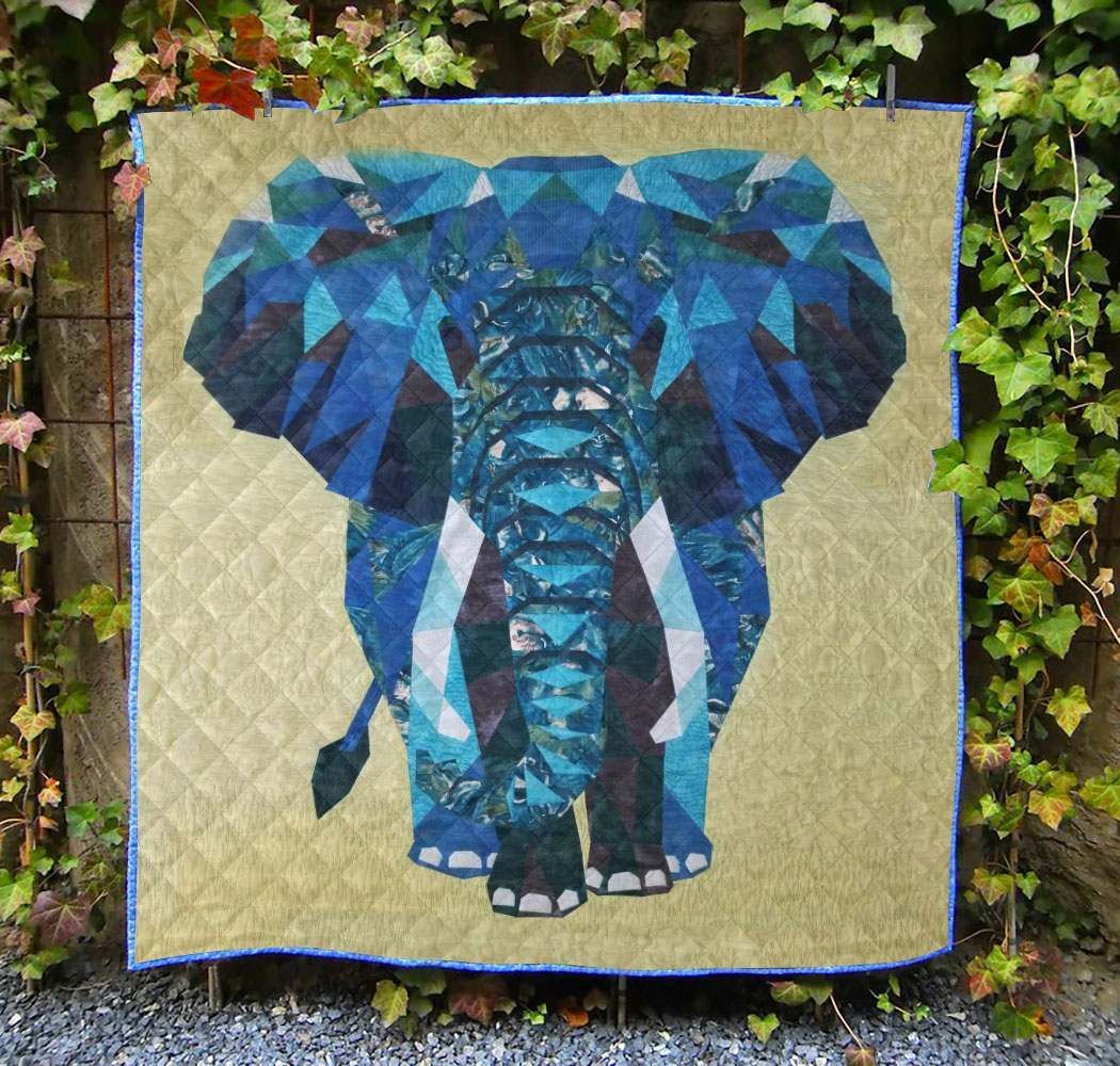 Blue Elephant  Quilt Blanket