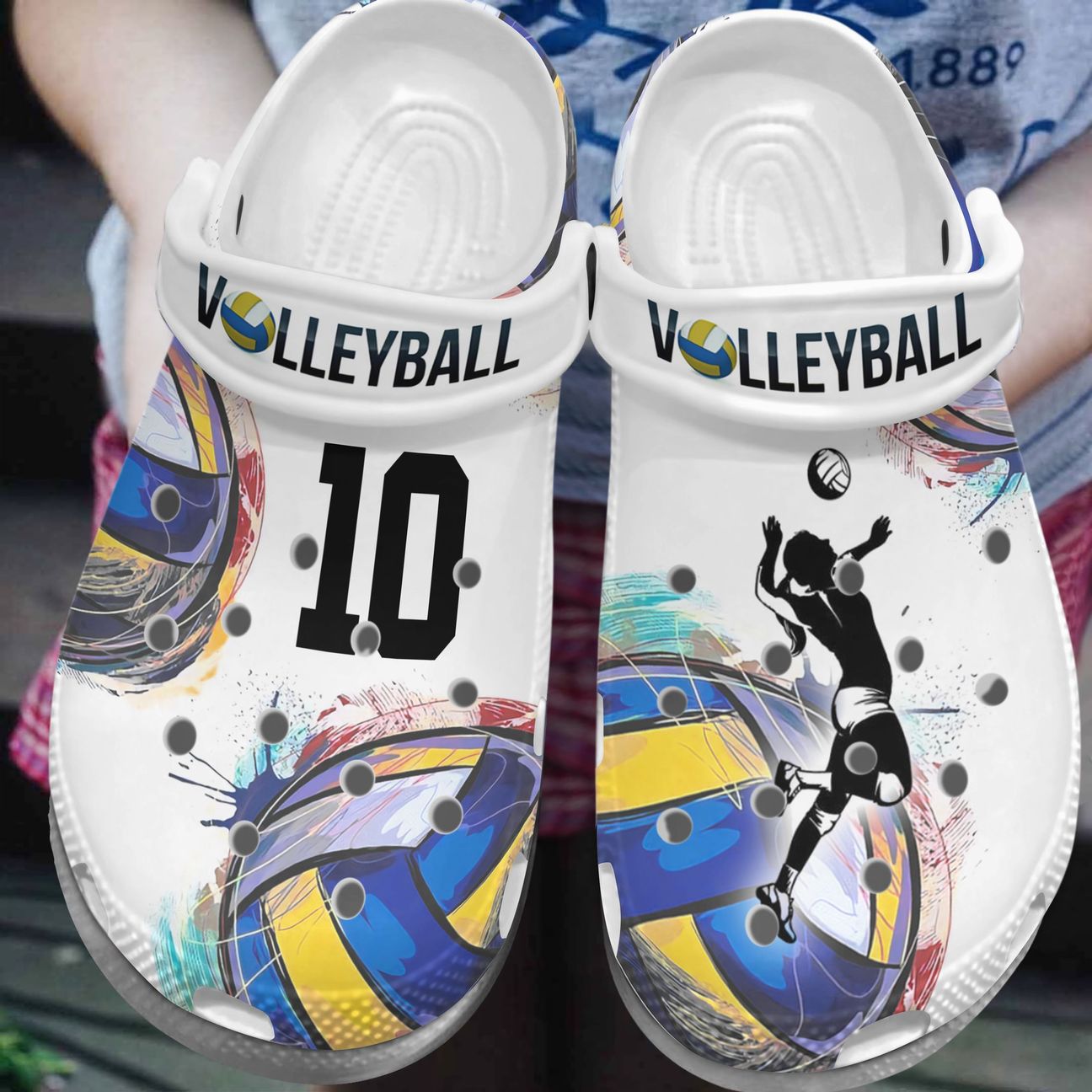 Volleyball Personalized Clog, Custom Name, Text, Color, Number Fashion Style For Women, Men, Kid, Print 3D 2