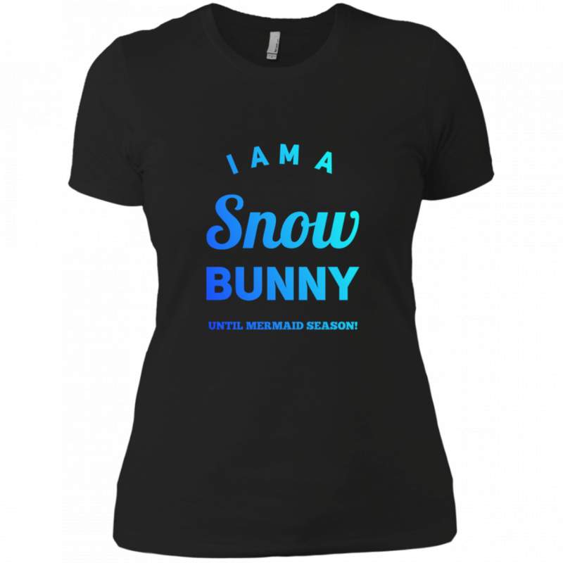 NL3900 Next Level Ladies’ Boyfriend T-Shirt Unique design Snow Bunny-blue