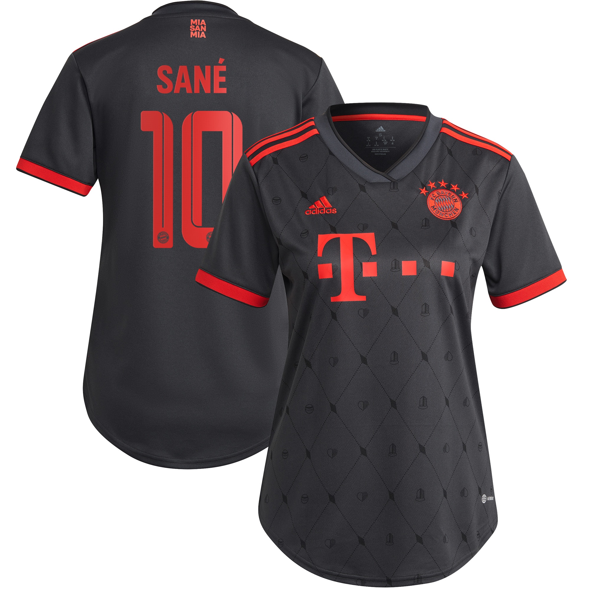 Leroy Sané Bayern Munich Women's 2022/23 Third Replica Player Jersey – Charcoal