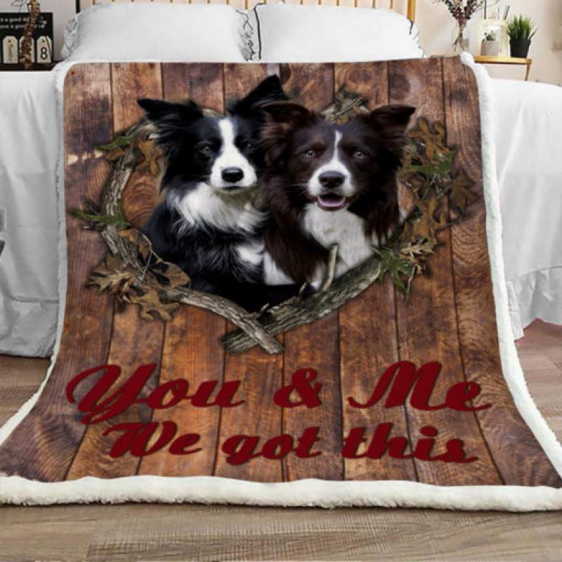 Border Collie Dog Sherpa Blanket JR1402 70O56