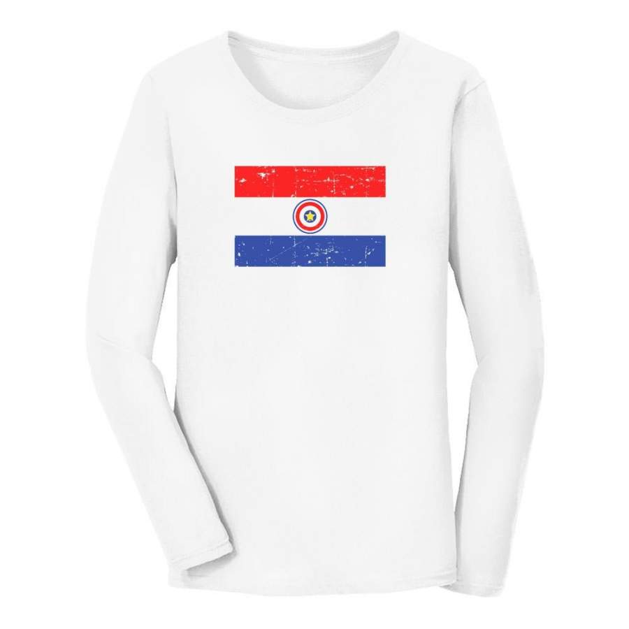 Paraguay Vintage Flag Women Long Sleeve T-Shirt