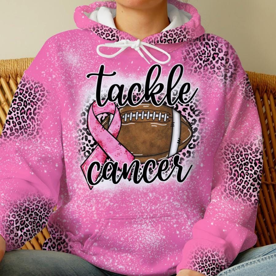 Tackle Cancer Leopard Hoodie Or Legging #Kv