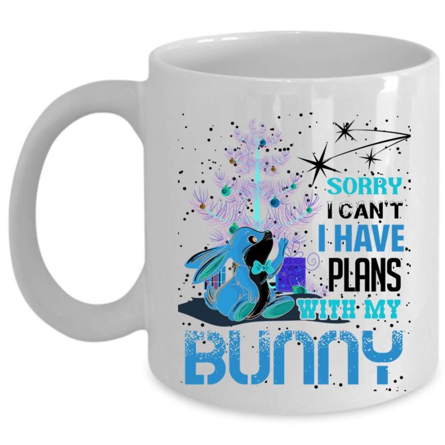 Cool Christmas Coffee Mug, I Have Plans With My Bunny Cup