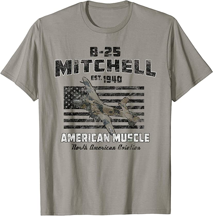 B-25 Mitchell WWII Bomber American Muscle Vintage T-Shirt