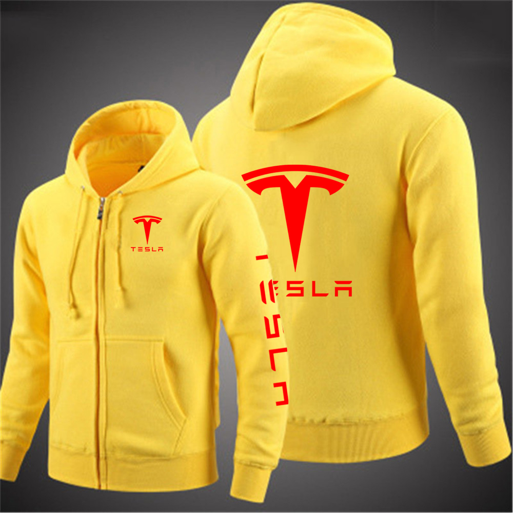 Tesla Logo 2022 Spring and Autumn Mens Punk Hooded Hoodies Custom New Fleece Sweatshirts Male Hip Hop Sportswear Sweatshirts alx