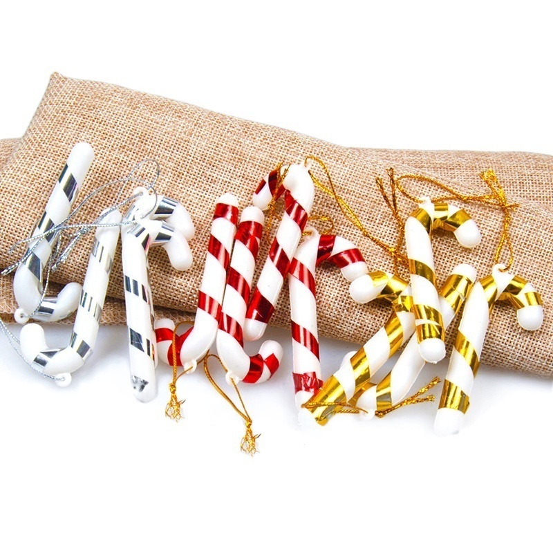 12/24pcs DIY Craft Charming Festival Decoration Christmas Candy Cane Hanging Ornaments Xmas Tree Decor Navidad Gifts alx