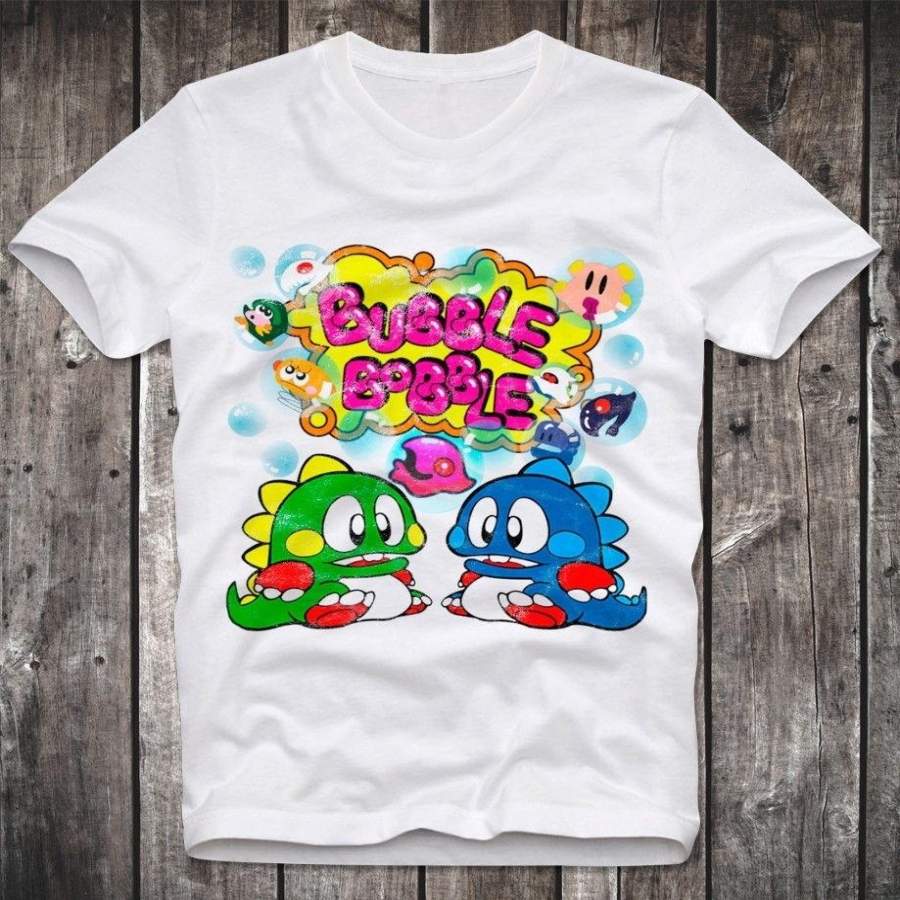 Fashion Mens T Shirt Commodore C64 Amiga Game Gamer Gaming Bubble Bobble Cult Vintage Retro