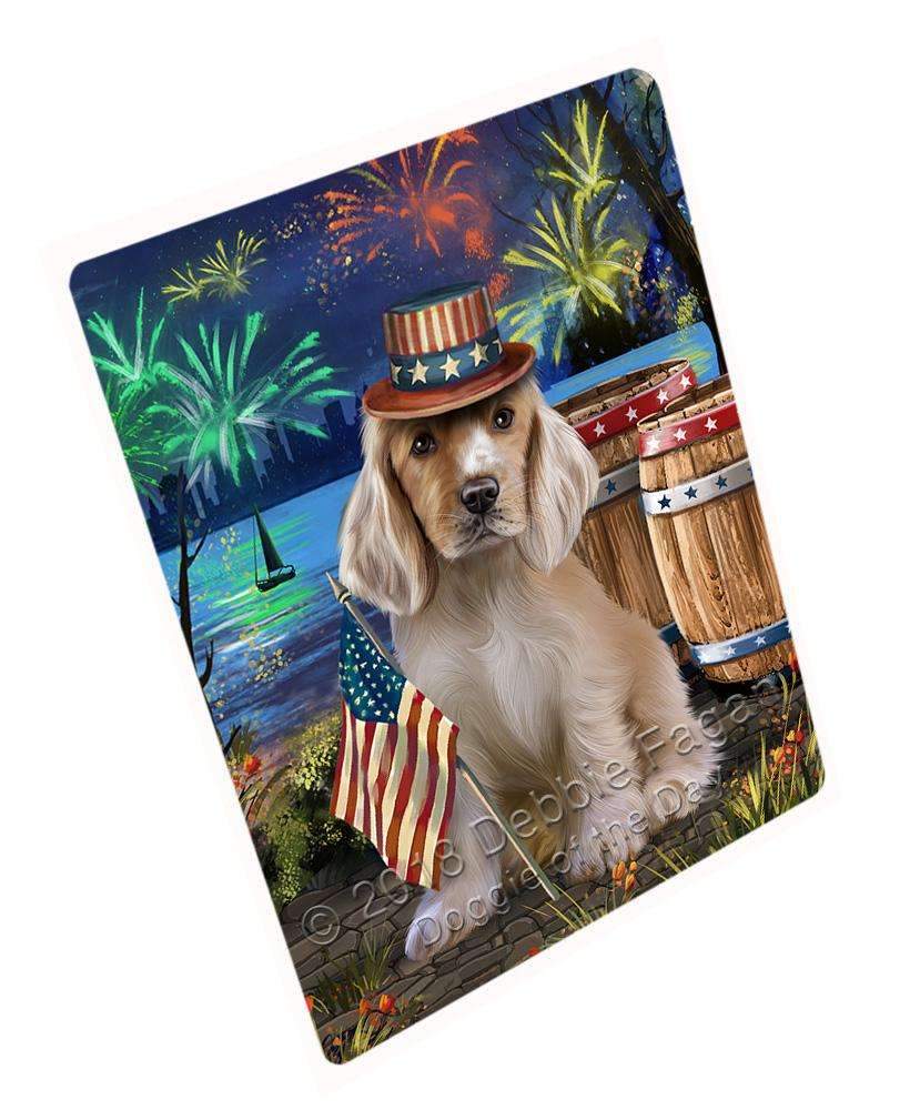 4Th Of July Independence Day Fireworks Cocker Spaniel Dog At The Lake Blanket Blnkt76305