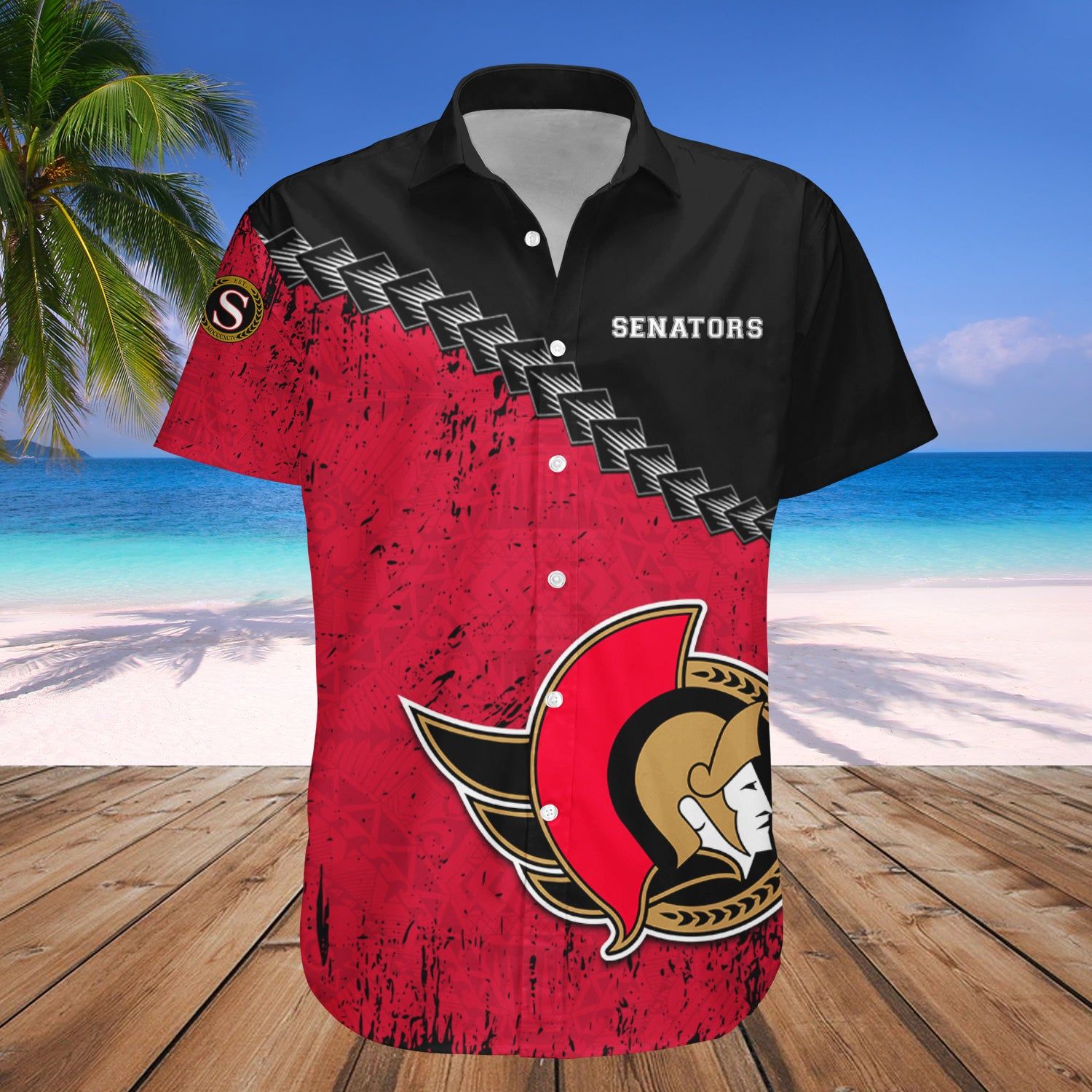 Ottawa Senators Hawaii Shirt Grunge Polynesian Tattoo – Nhl