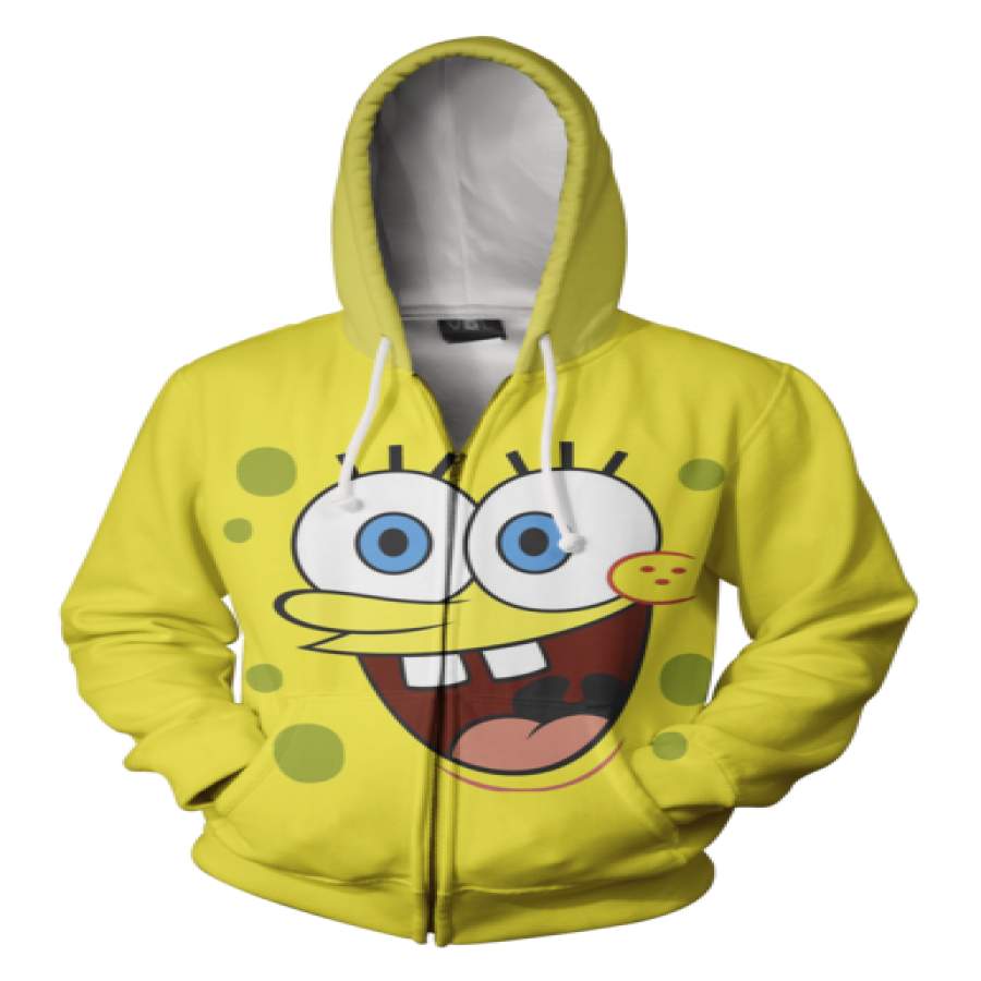 Sponge Bob Zip-up Hoodie – 3D Sponge Bob Hoodie