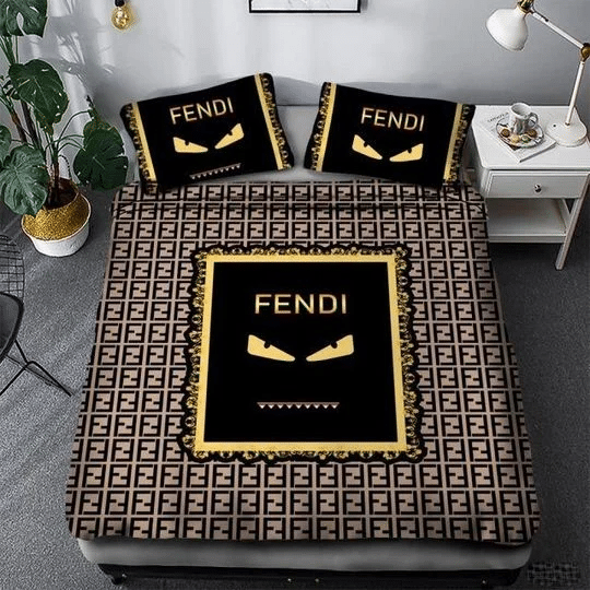 Fendi 1 Bedding Sets Duvet Cover Bedroom Luxury Brand Quilt Bedding Set