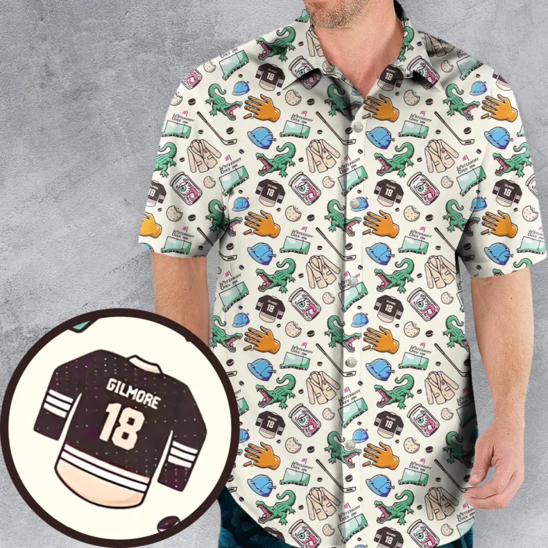 Happy Gilmore Pattern Hawaiian Shirt