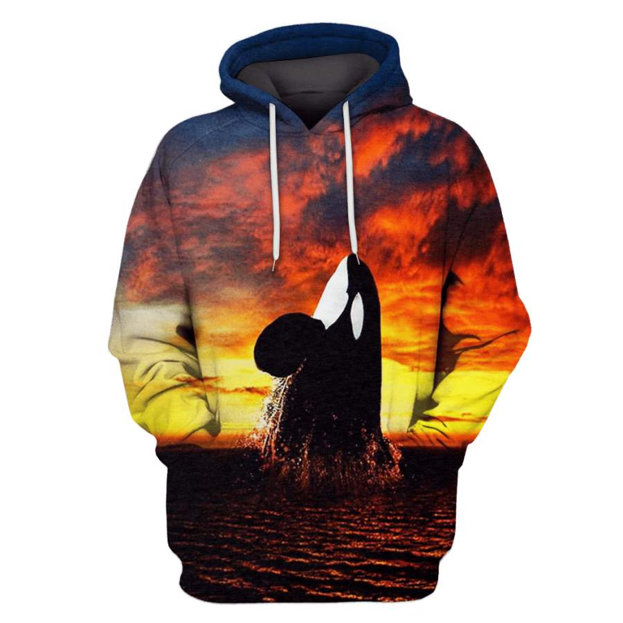 WHALE rising at sunset Tshirt – Zip Hoodies Apparel