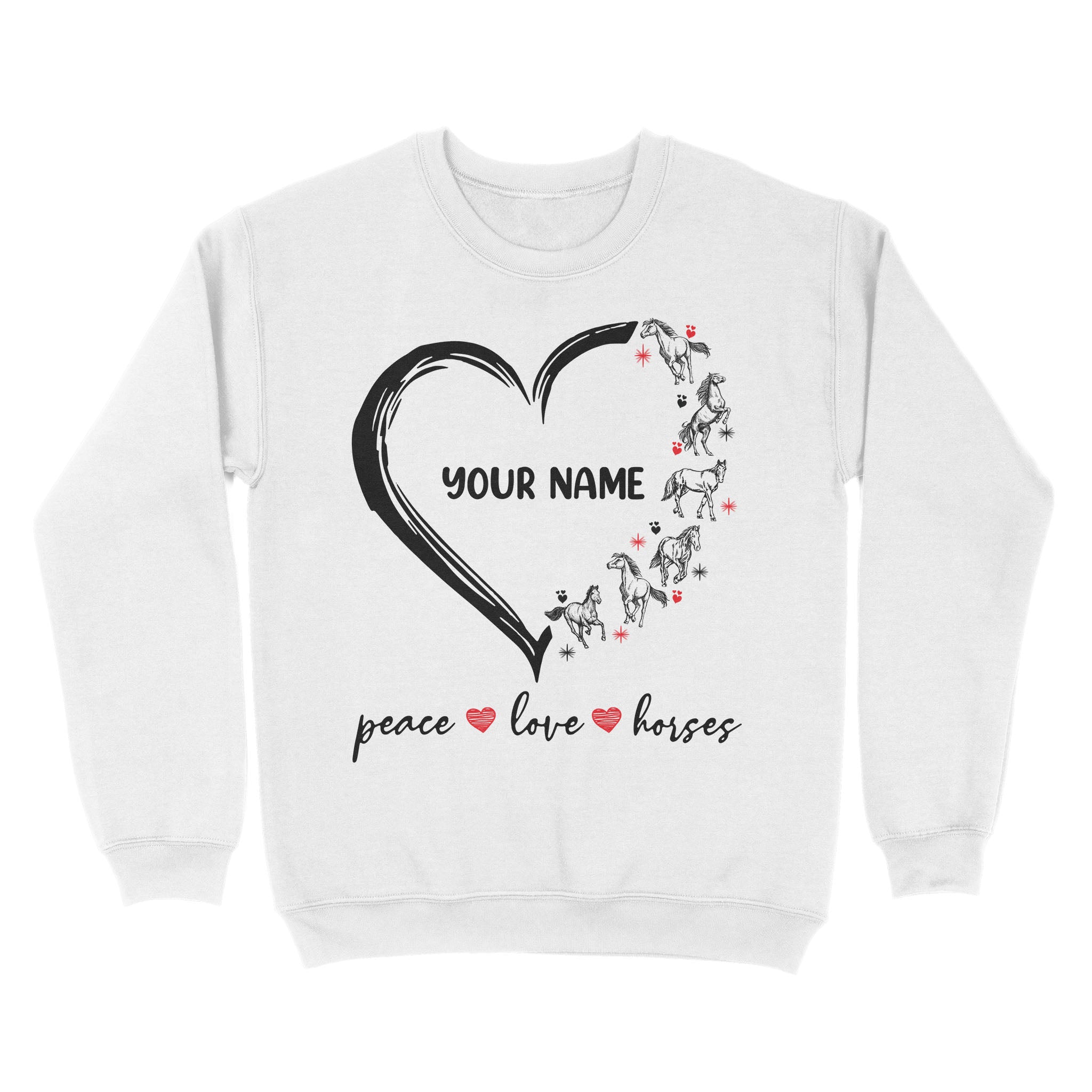 Peace Love Horses Tattoo Customized Name Horse Shirt For Girl, Horse Shirts D06 Nqs2908 – Standard Crew Neck Sweatshirt