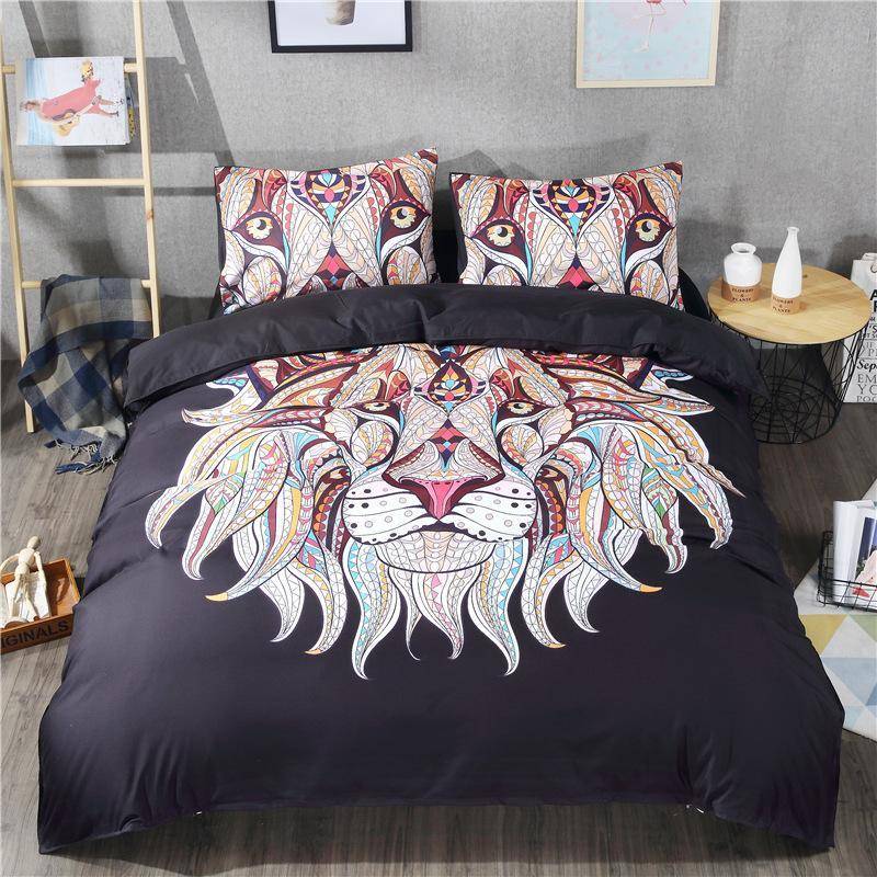 3d Colorful Lion Hair Bedding set for Kids Duvet Cover Boys/Girls Sheet Pillowcase Twin king queen size