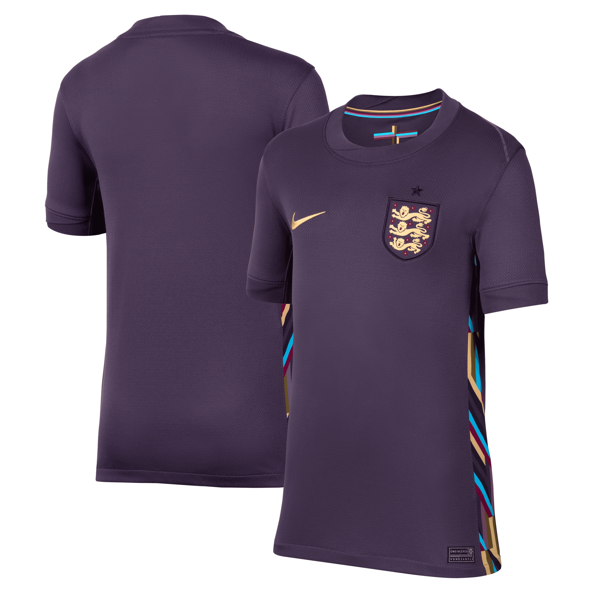 England National Team Youth 2024 Away Replica Blank Jersey – Purple