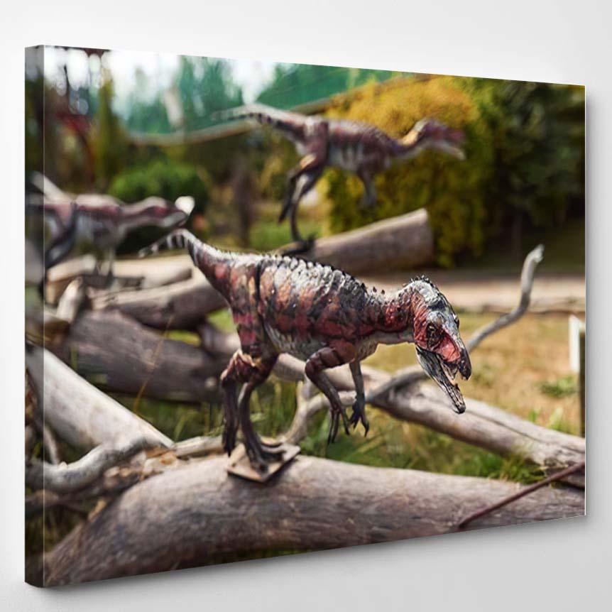 Quality Replicas Dinosaurs Museum Park Outdoors 7 – Dinosaur Animals Canvas Print