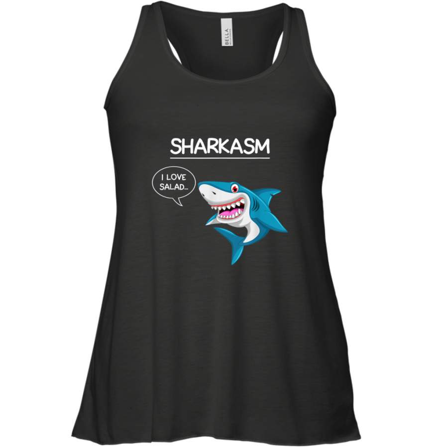 Sharkasm Sharks I Love Salad Shark Lover Funny shirt Racerback Tank