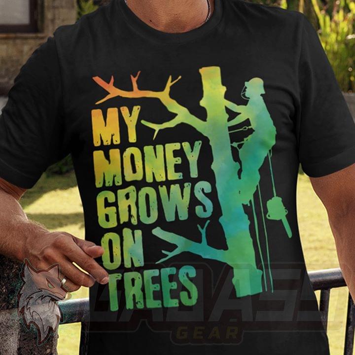 My Money Grows On Trees Lineman Proud Cotton T-Shirt