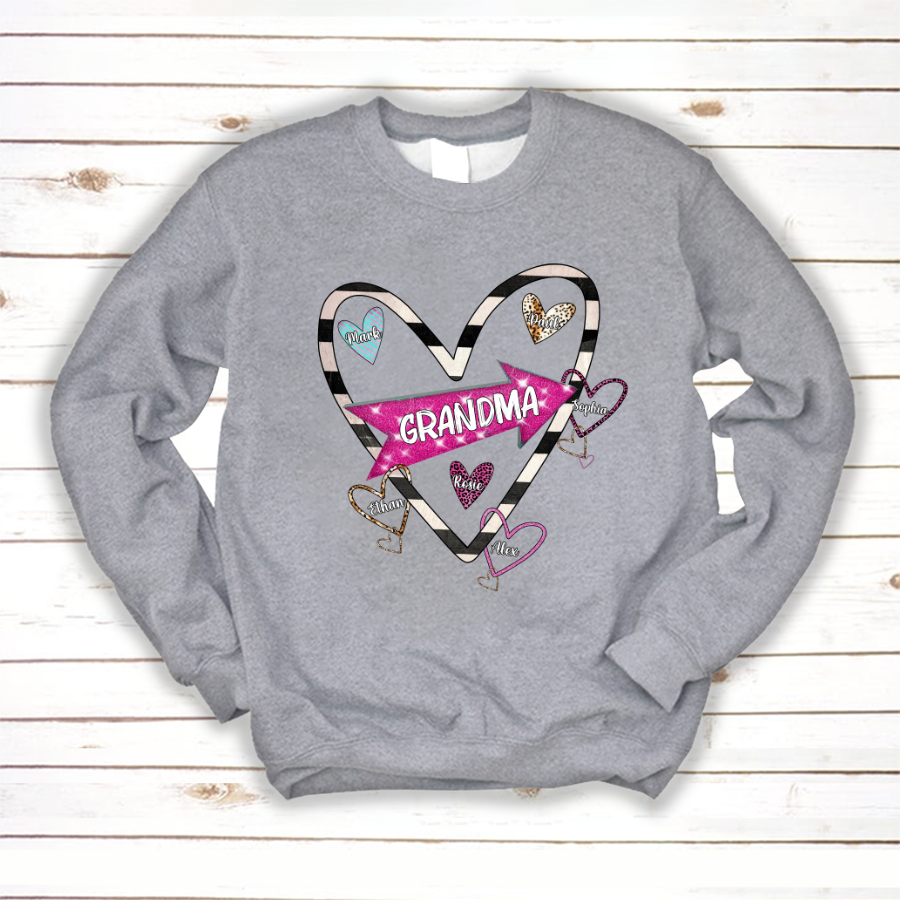 Grandma And Grandkid’S Hearts Valentine Sweatshirt