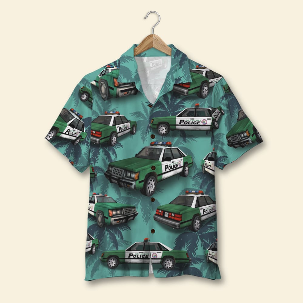 Police Hawaii Aloha Coconut Tree Pattern Ha344