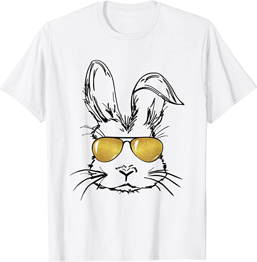 Sunglass Bunny Face Happy Easter Day T-Shirt