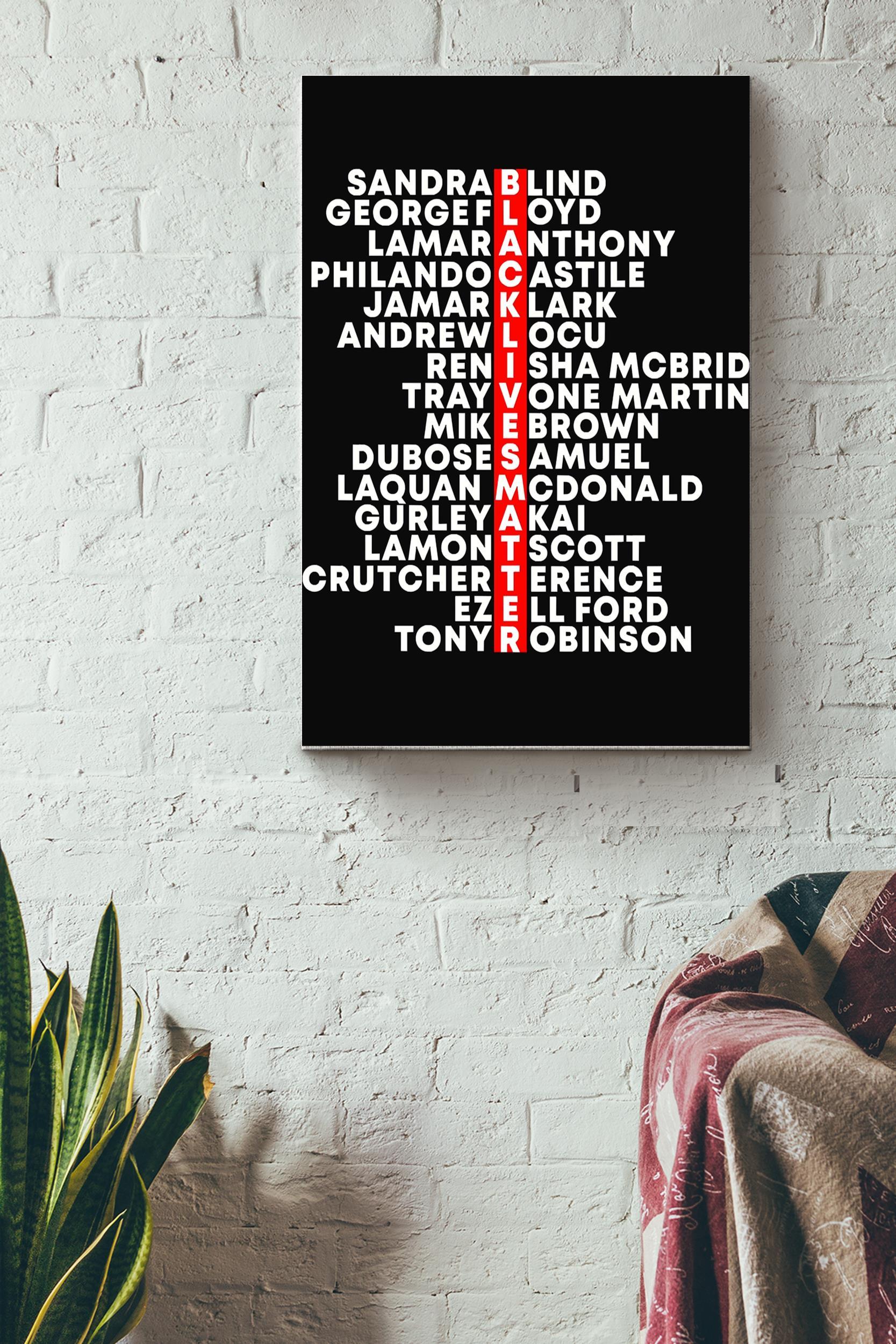 Say Their Names Black Lives Matter Poster Wrapped Canvas