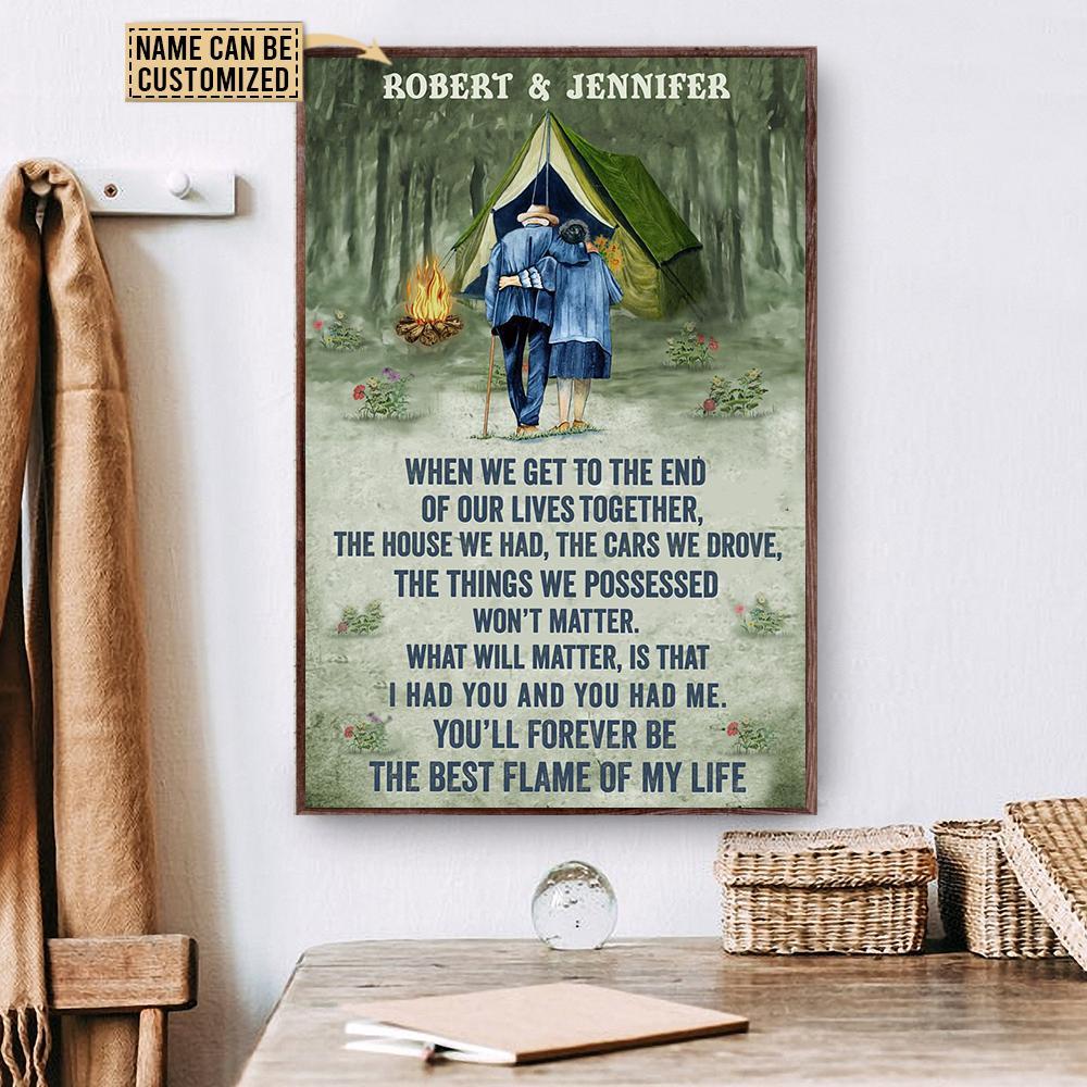 Aeticon Gifts Personalized Camping Tent Forever Flame Canvas Mom Dad Gift Home Decor