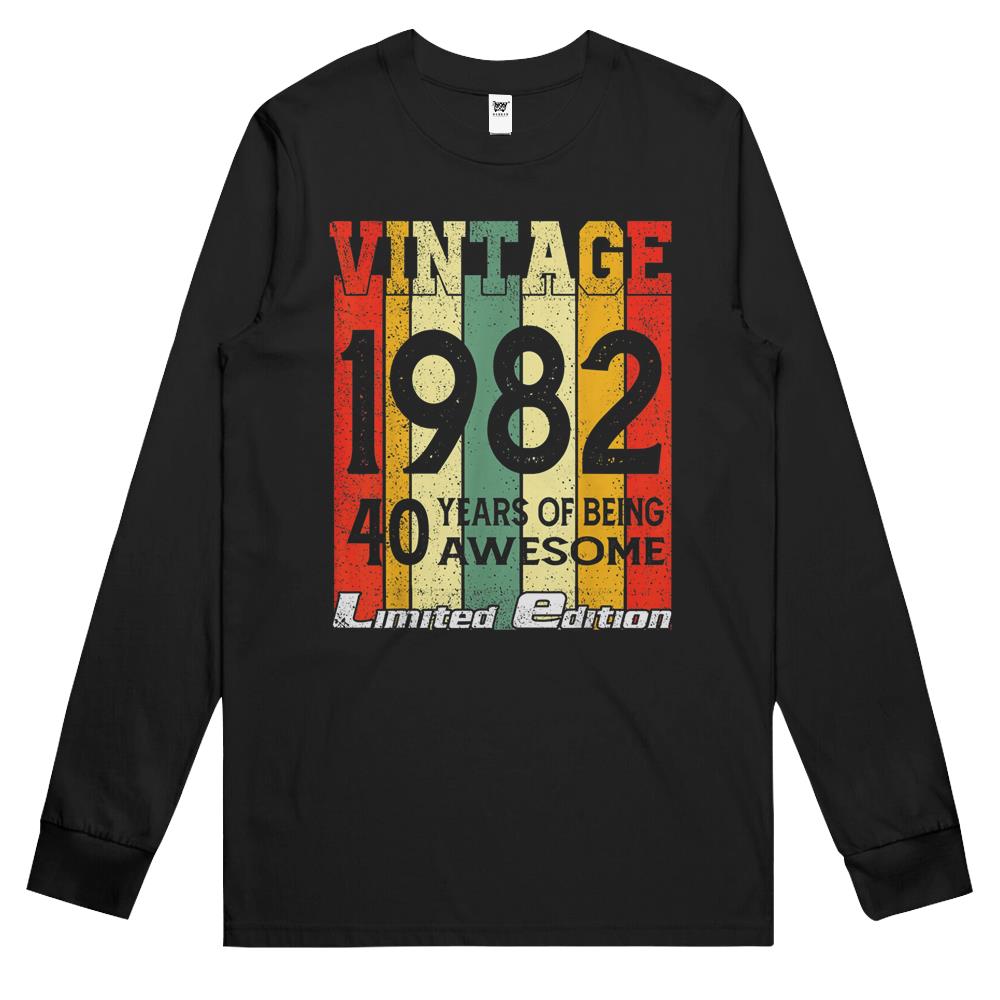 Vintage 1982 40 Years Of Being Awesome 40Th Birthday Long Sleeve T Shirts