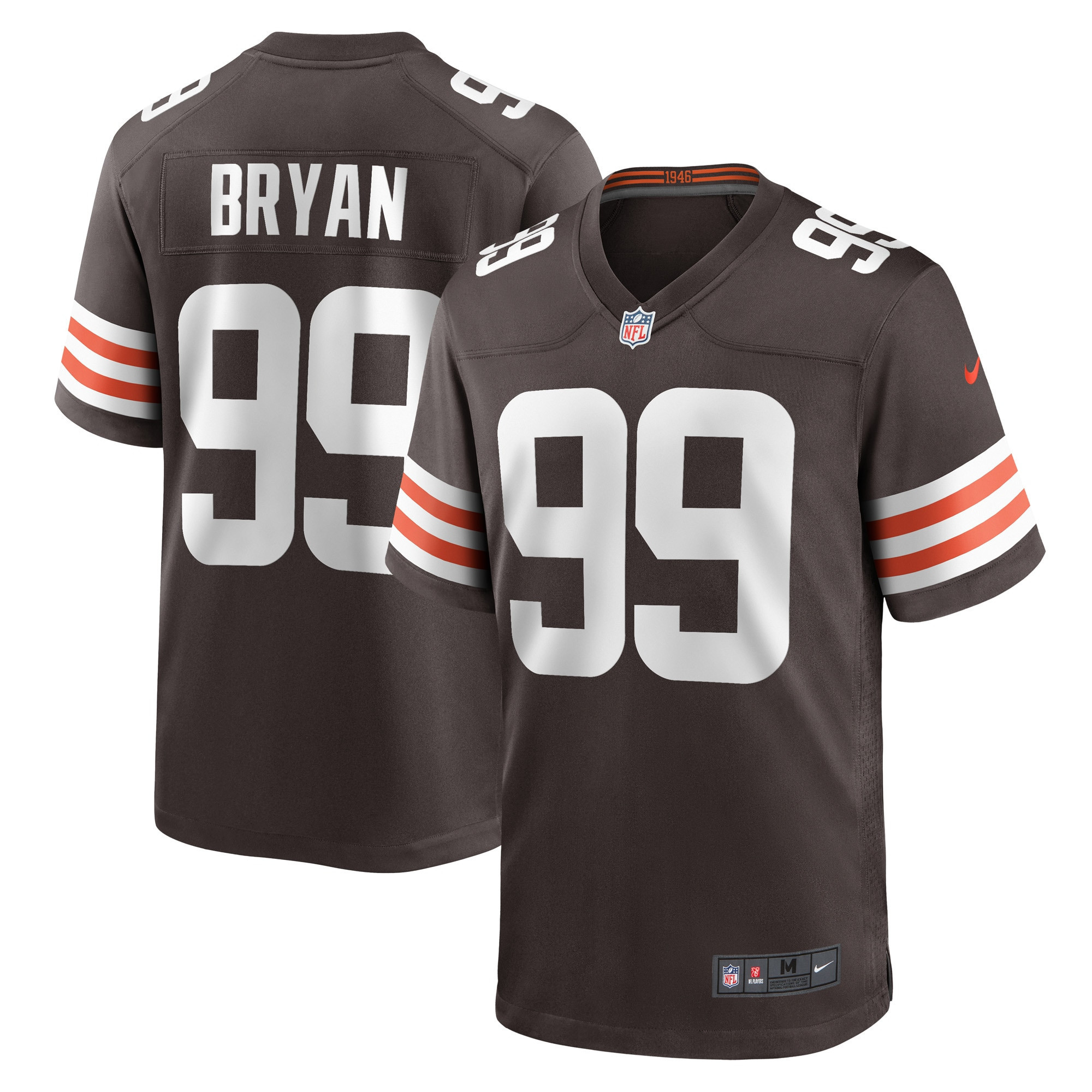 Taven Bryan Cleveland Browns Game Jersey – Brown NFL