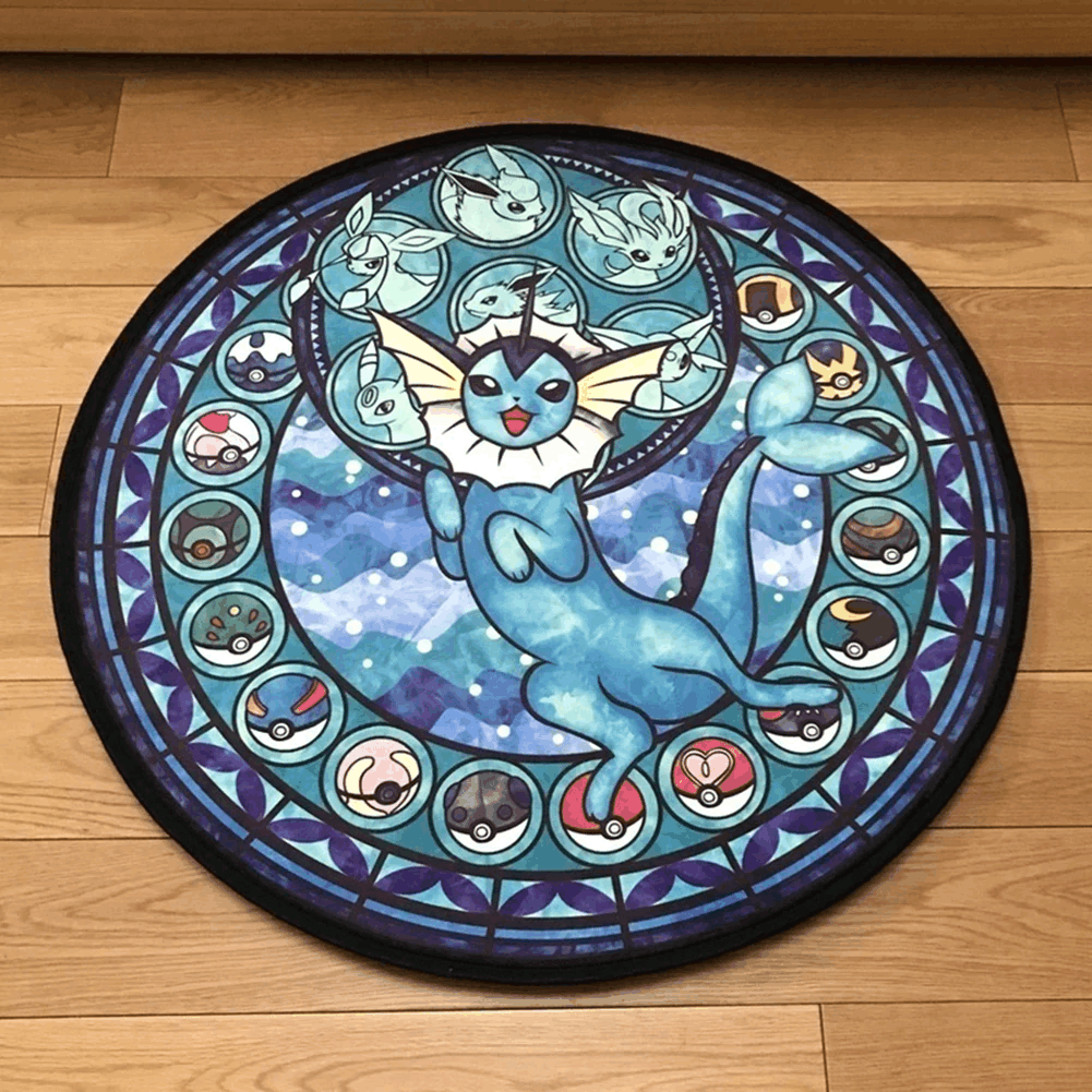 Pokémon Round Rug Living Room Round Carpet Floor Decor