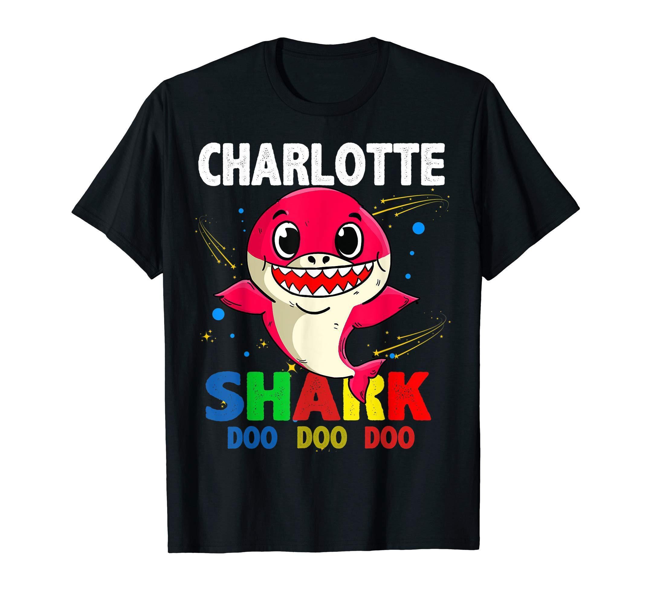 Custom Name Charlotte Shark Doo Doo Doo Shark Funny T Shirt