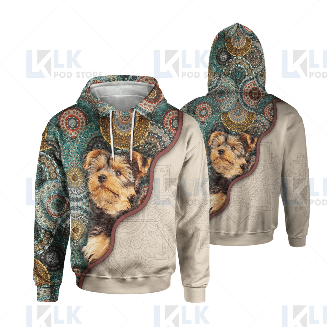 YORKSHIRE TERRIER – HOODIE Half Curse Mandala [ID3-P]