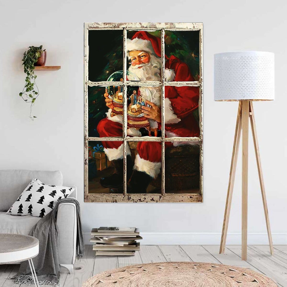 Canvas Wall Art Santa Claus With Snowballs Wall Art Home Decor