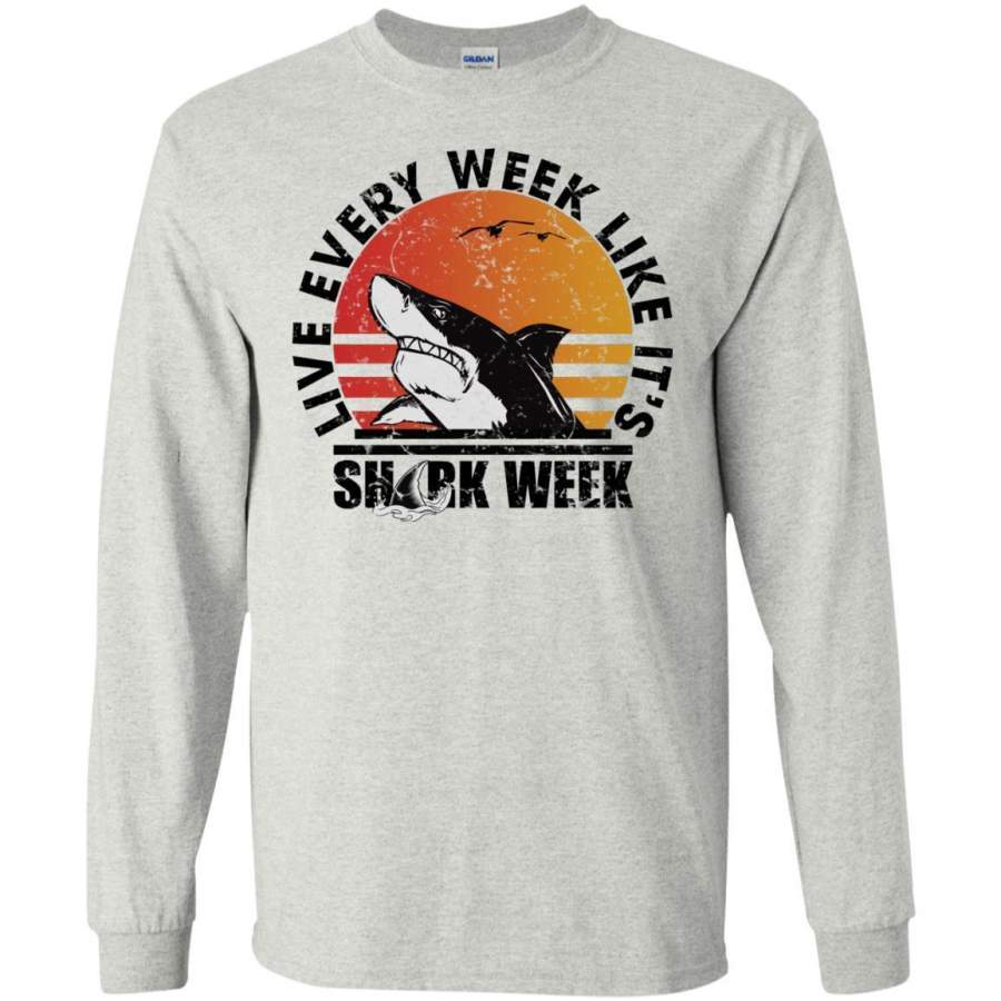 Shark Week Live Every Week Like It’s Vintage Graphic LS T-Shirt