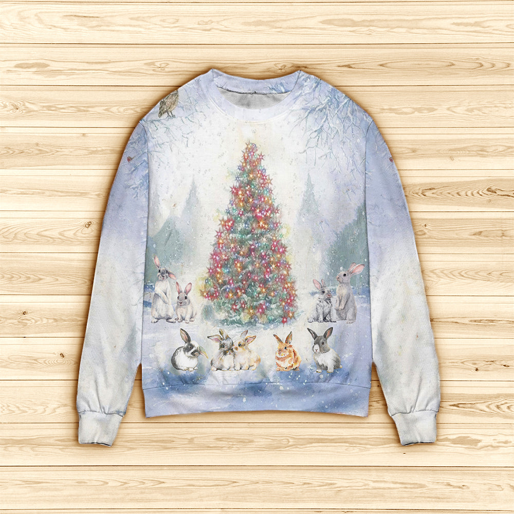 Bunny Winter Heaven All Over Print Lightweight Sweatshirt