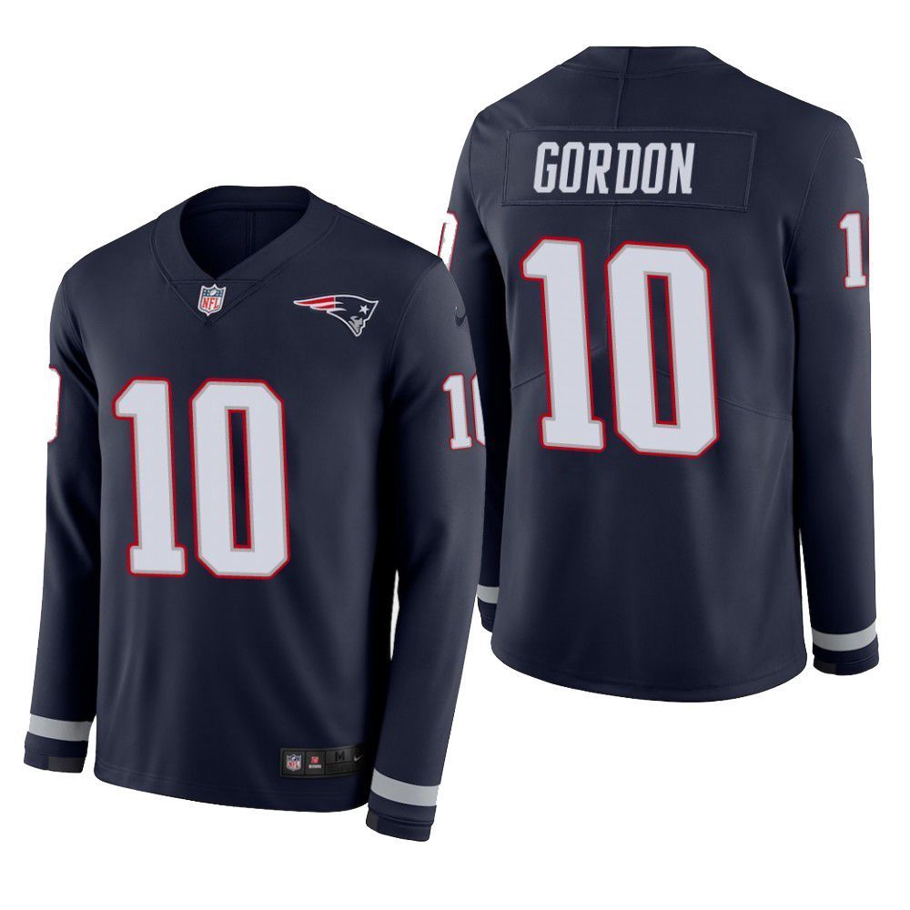 New England Patriots Josh Gordon Therma Long Sleeve Mens Jersey Navy