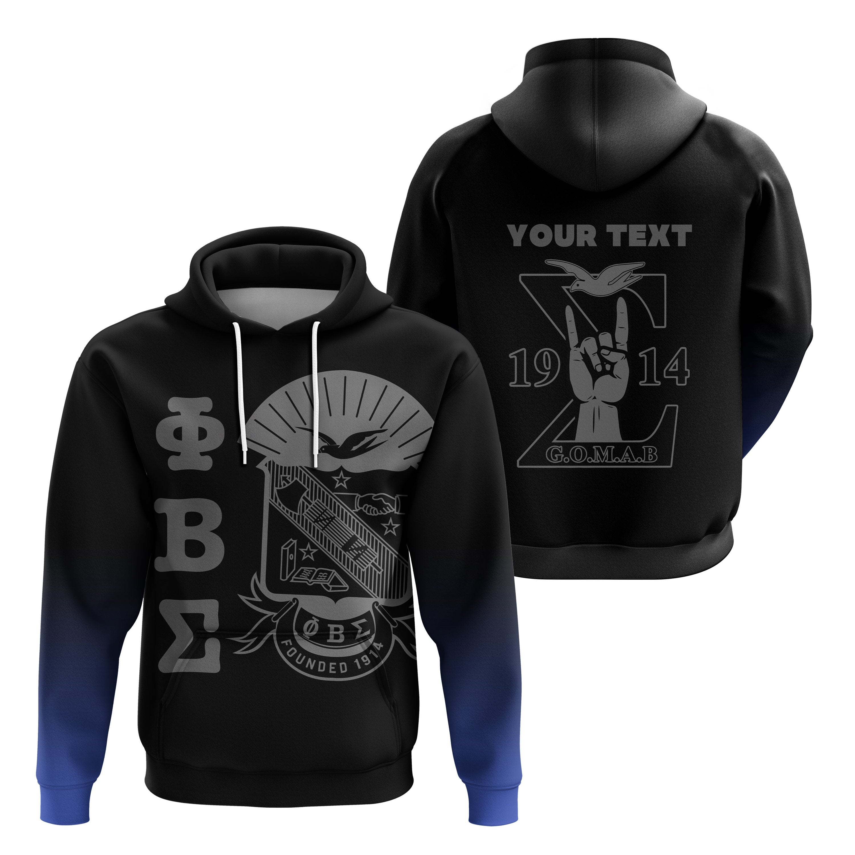 (Custom Personalised) Phi Beta Sigma Hoodie Modern Style Lt16