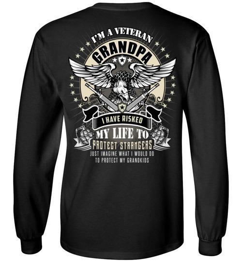 Im A Veteran Grandpa Veteran Unisex T Shirt | Full Size | Adult | Black ...