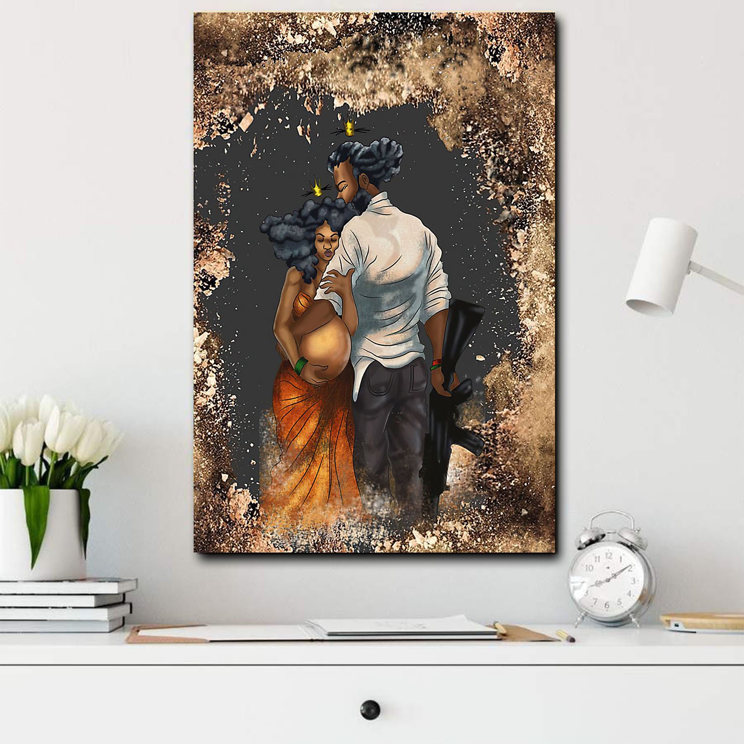 African American Art Canvas Unconditional Love African Home Decor