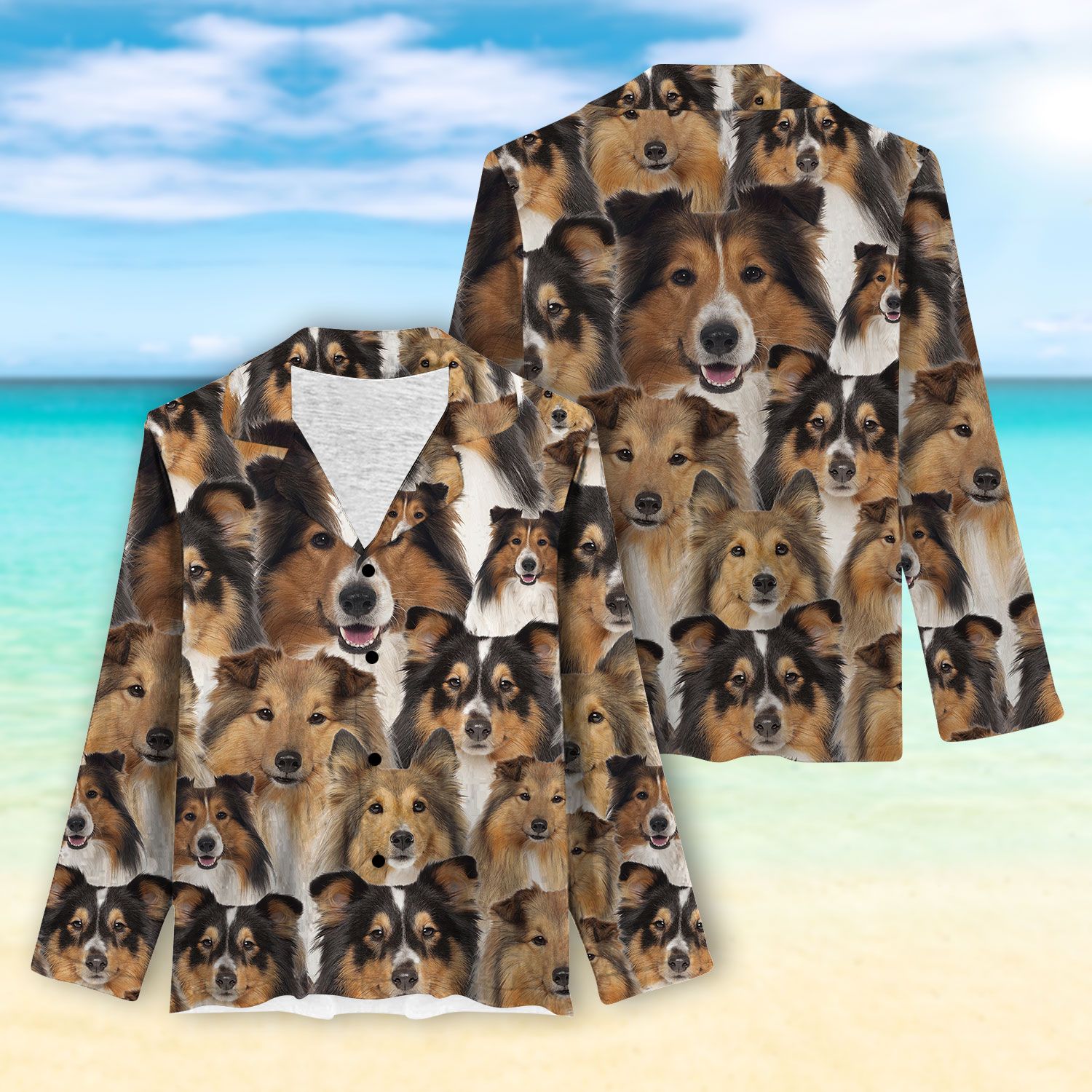 Women’S Long Sleeve Pajama – Shetland Sheepdog Awesome D190218