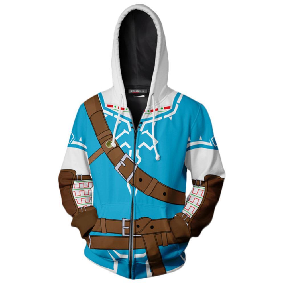 The Legend of Zelda Hoodies – Zip Up Unisex Blue Jacket