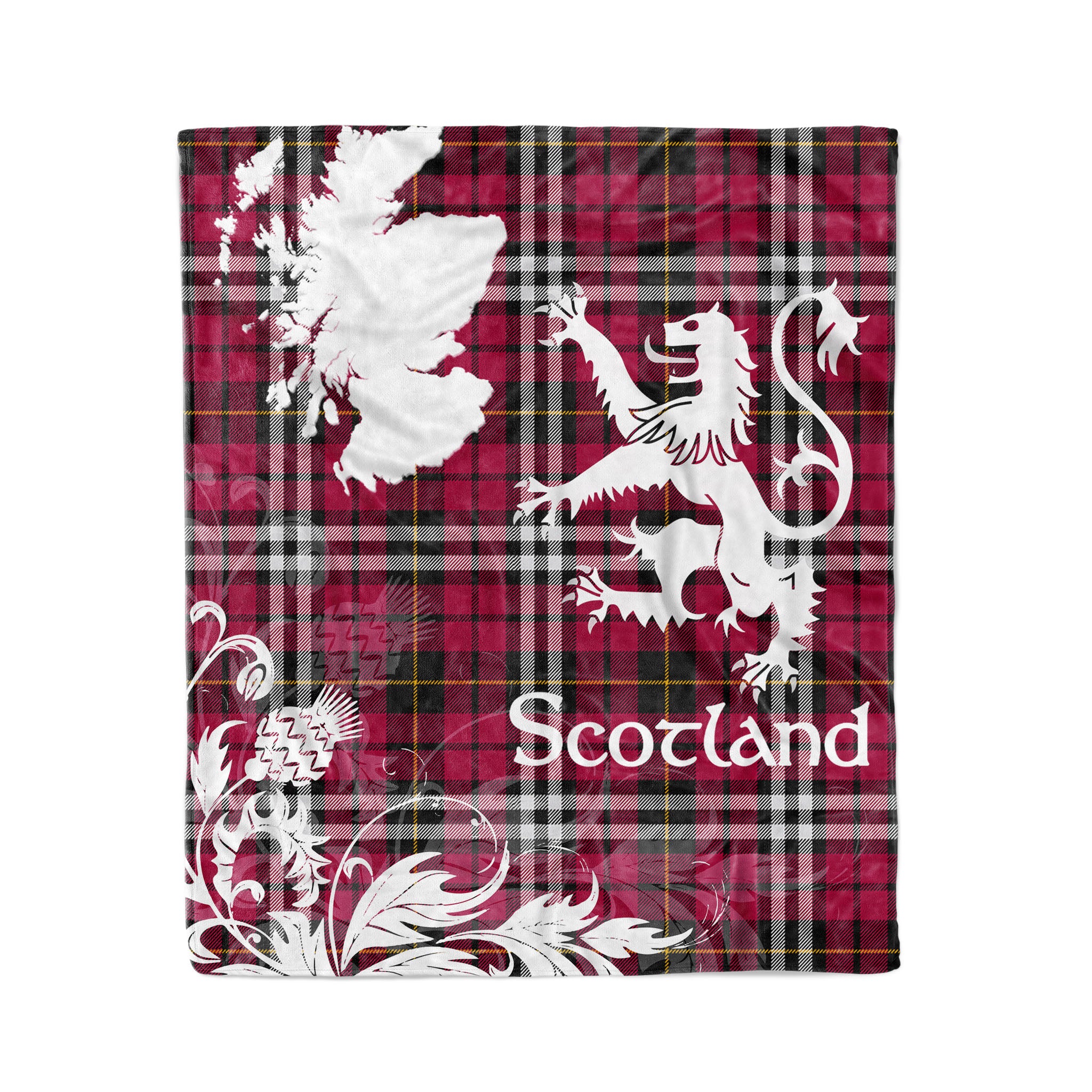 Tartan Plaid Fleece Blanket Tartan Blanket Thistle And Lion Scottish Clan Little Plaid Blanket