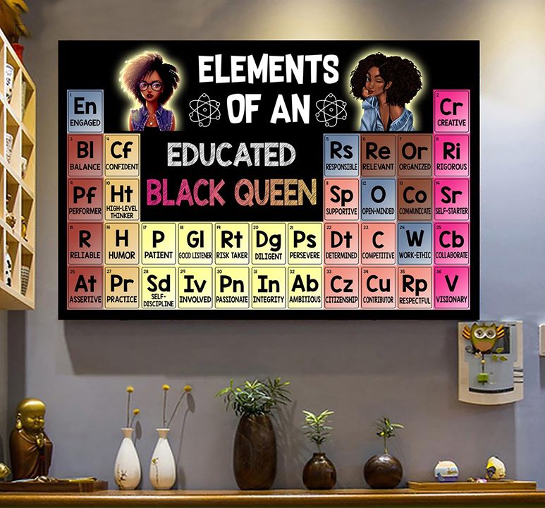 Elements Of An Educated Black Queen – Vertical Poster Canvas