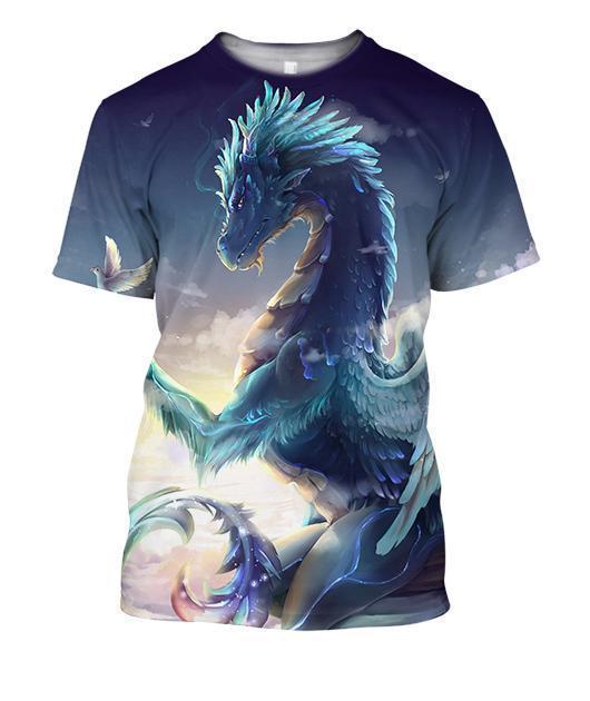 All Over Print Ice Crystal Dragon Shirts